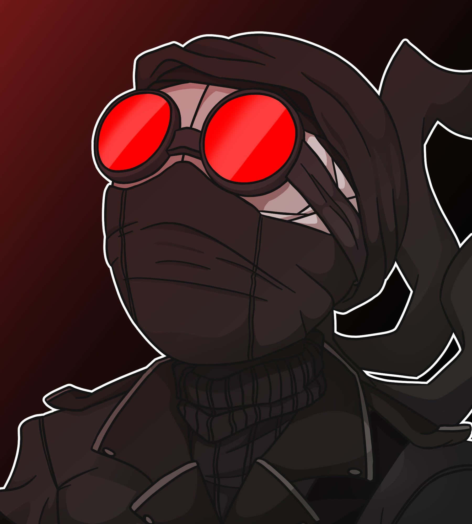 Madness Combat, glowing red goggles, dark hood, Full HD Phone Wallpaper