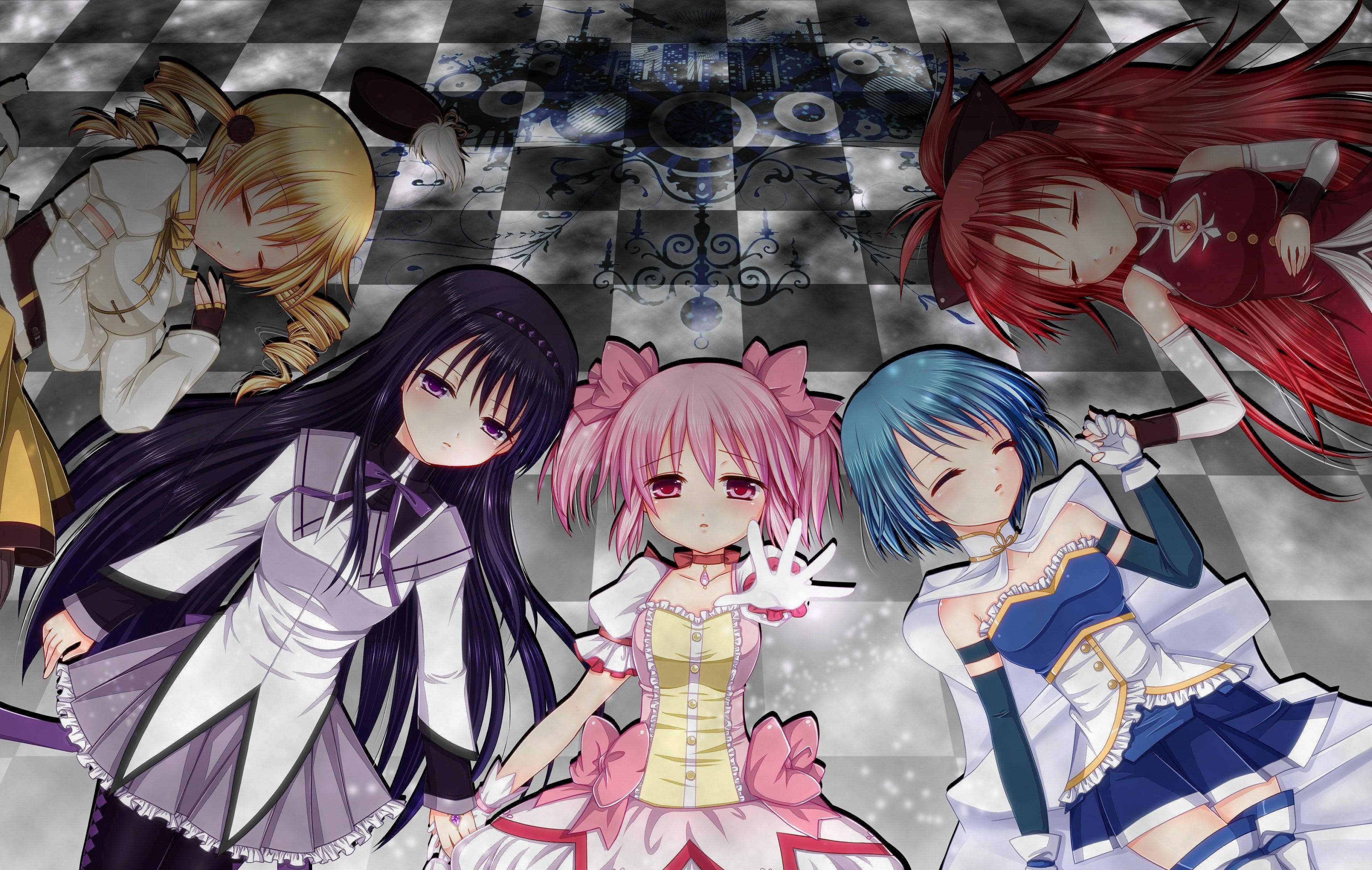 Madoka Magica, anime girls, maid outfits, 2K Desktop Wallpaper