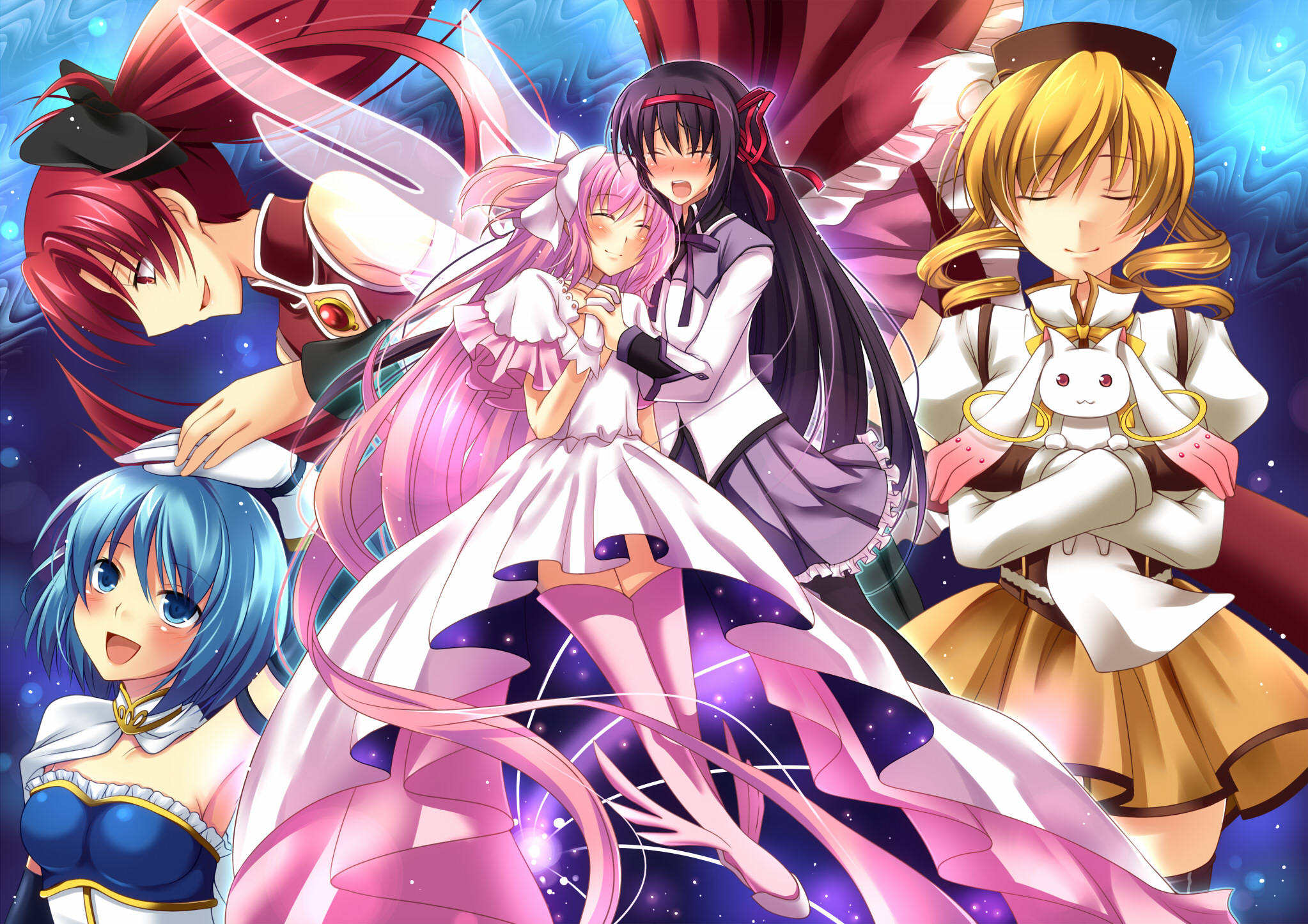 Madoka Magica, anime girls, elaborate costumes, Full HD Desktop Wallpaper