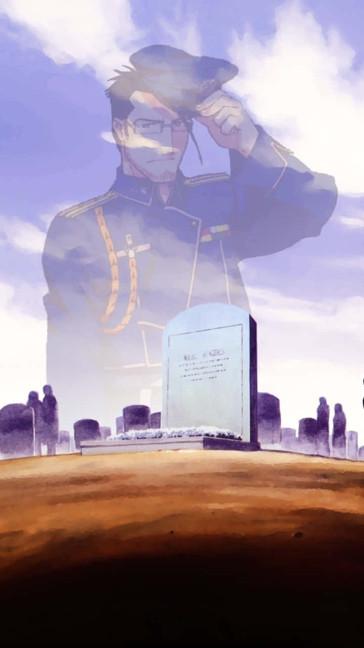 Maes Hughes, anime soldier, uniform, HD Phone Wallpaper