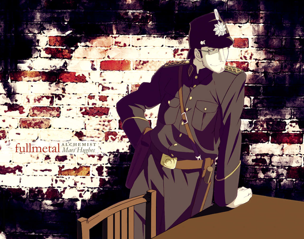 Maes Hughes, anime soldier, uniform, HD Desktop Wallpaper