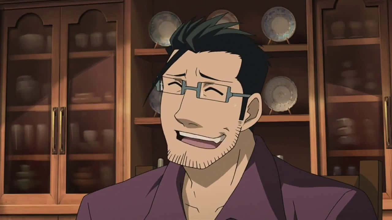Maes Hughes, anime man, glasses, HD Desktop Wallpaper