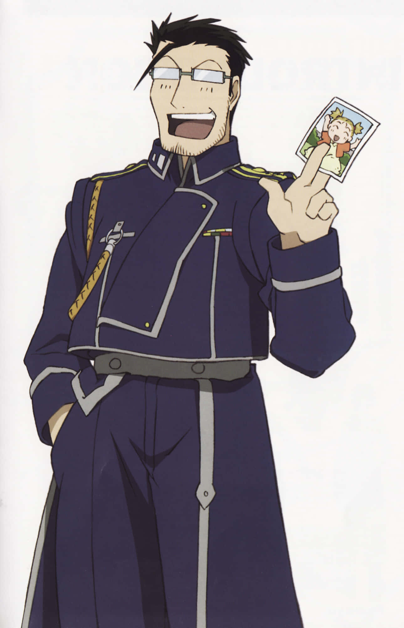 Maes Hughes, dark blue uniform, silver trim, Full HD Phone Wallpaper