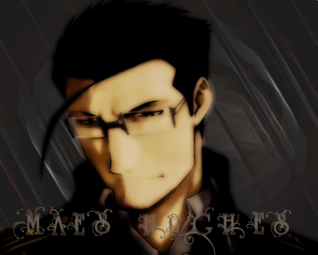 Maes Hughes, anime portrait, intense gaze, HD Desktop Wallpaper