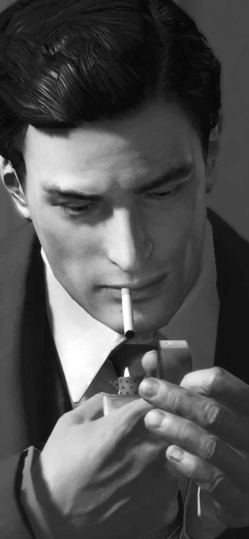 Mafia iPhone, man in a suit, cigarette, HD Phone Wallpaper