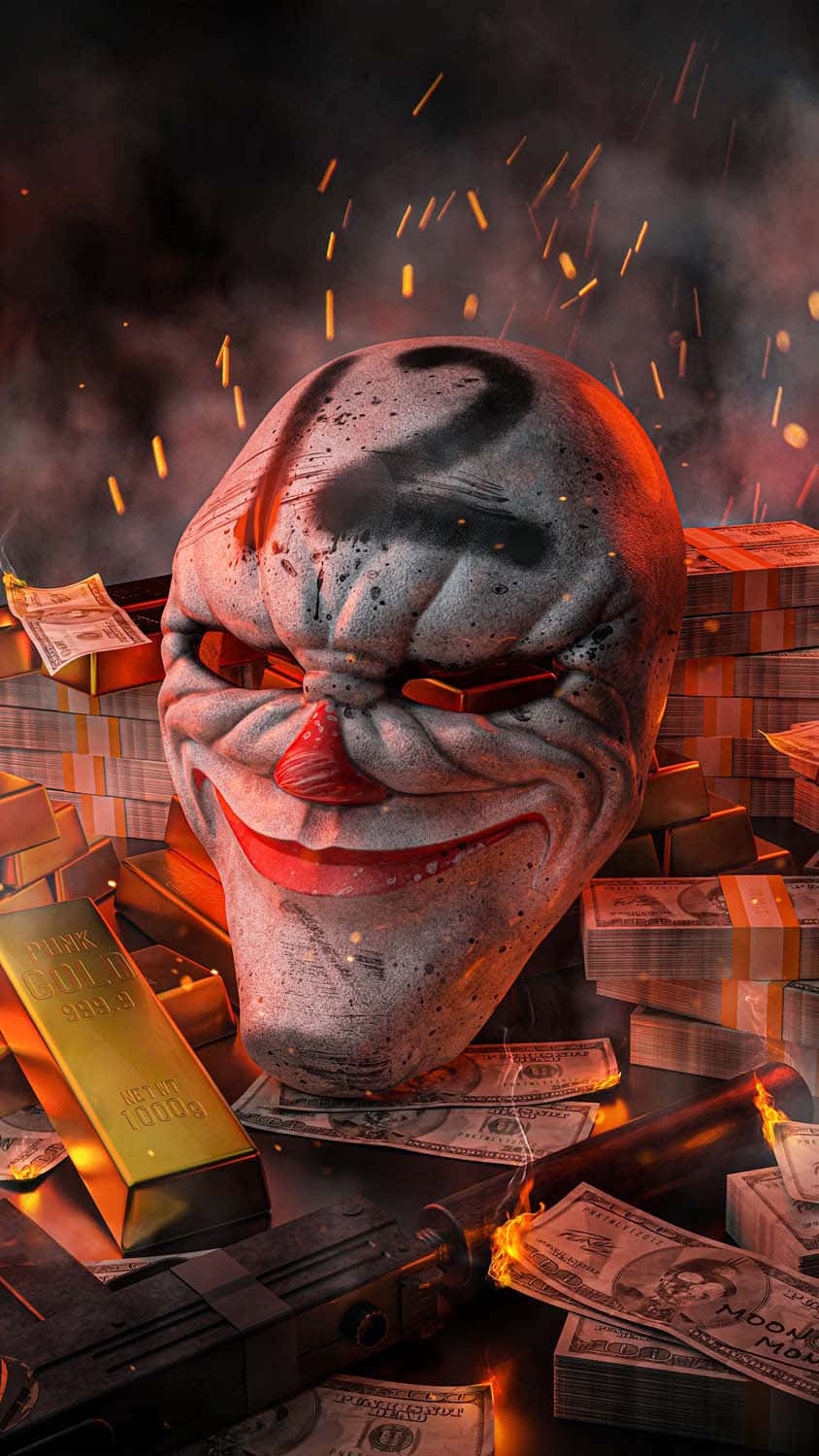 Mafia iPhone, clown mask, red lips, HD Phone Wallpaper
