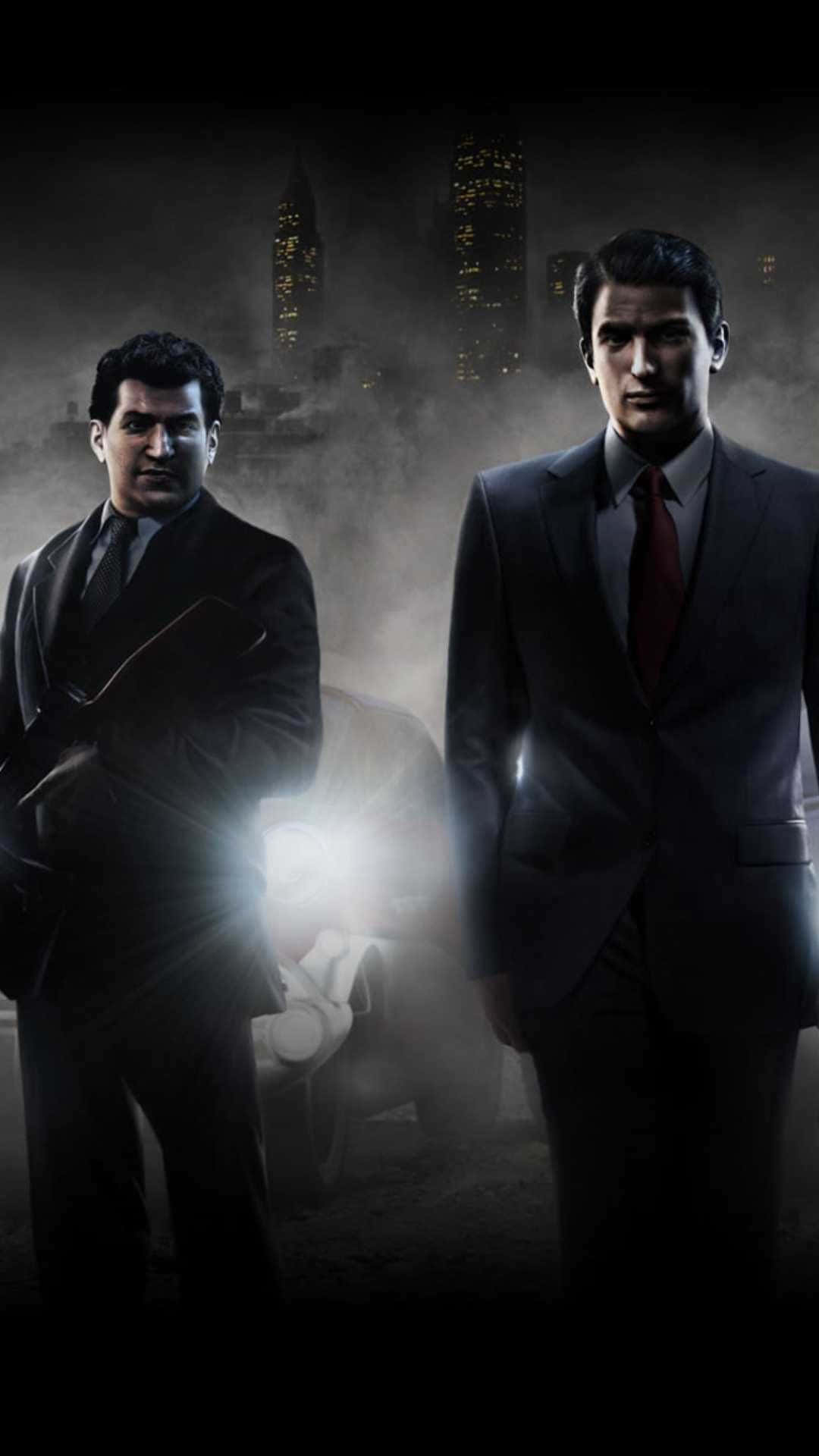 Mafia iPhone, suit, smoky urban night, Full HD Phone Wallpaper