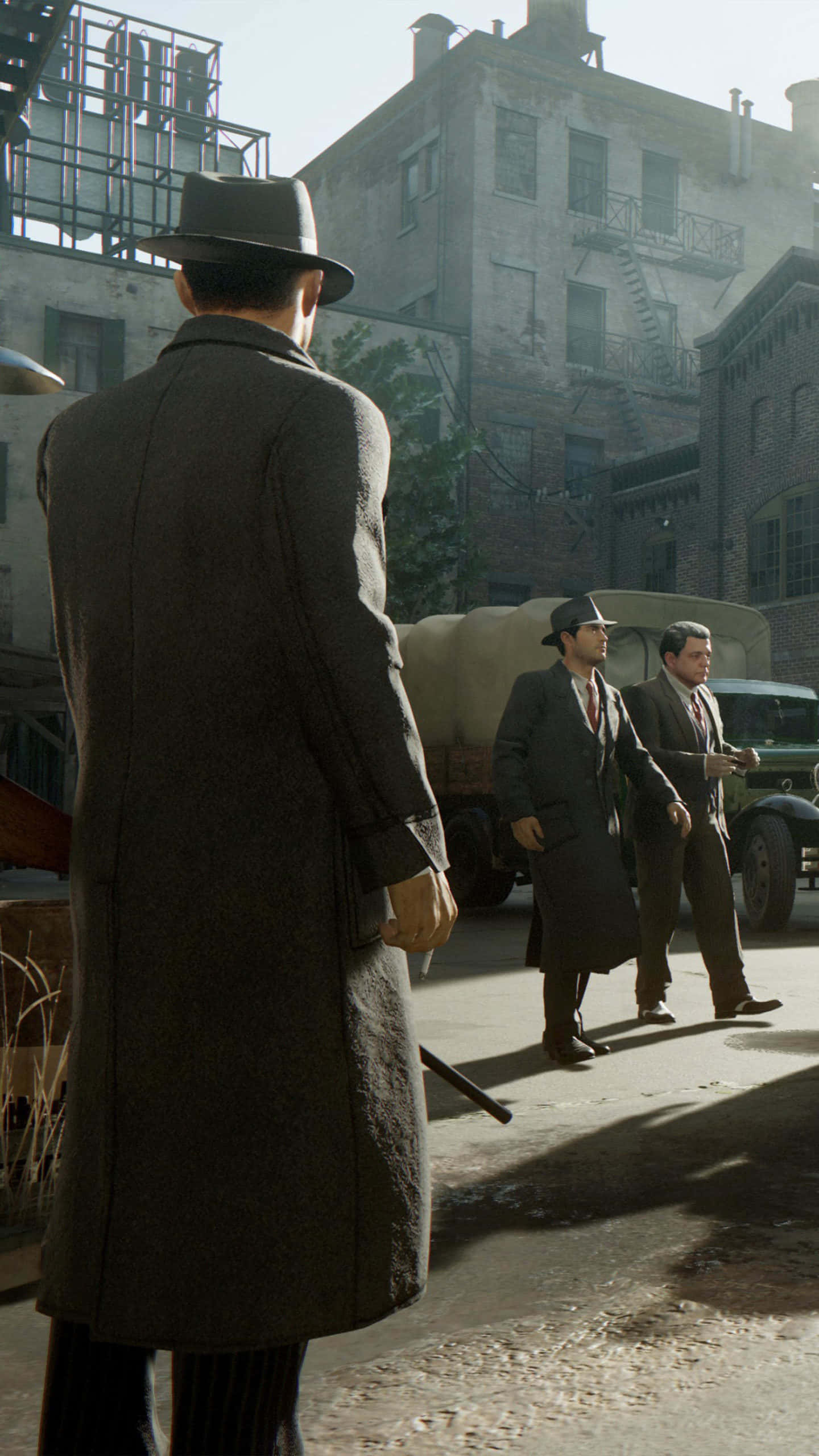 Mafia iPhone, fedora, trench coat, 2K Phone Wallpaper
