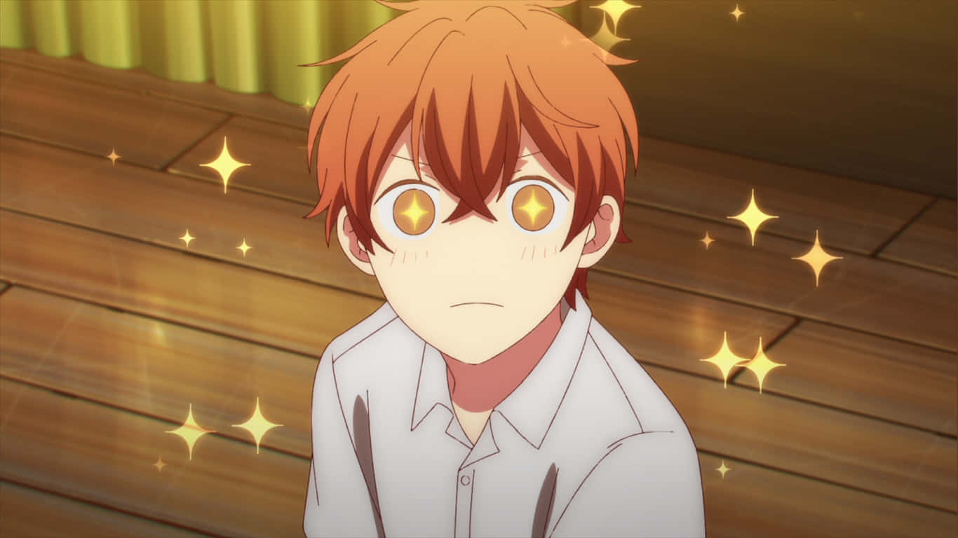 Mafuyu Sato, orange hair, glowing eyes, HD Desktop Wallpaper