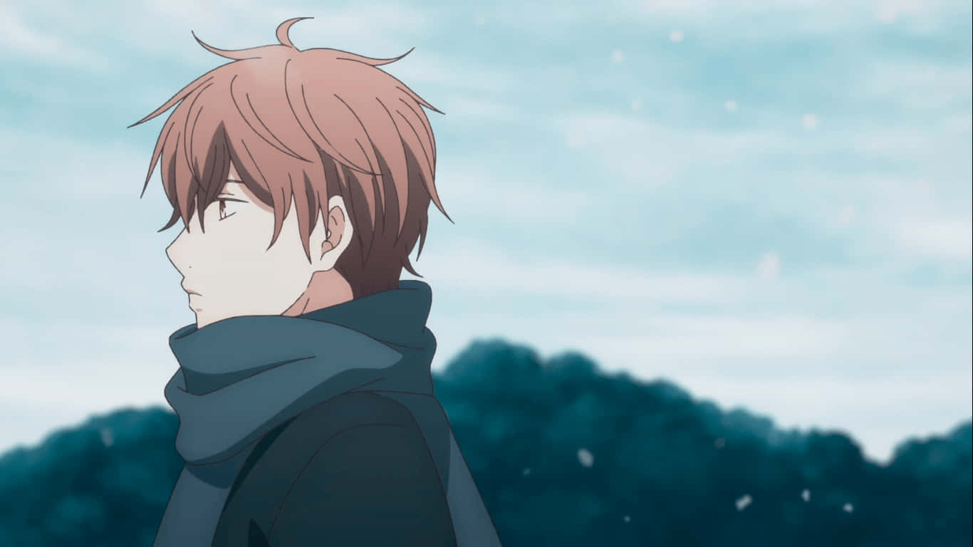 Mafuyu Sato, guitar, snowy landscape, HD Desktop Wallpaper