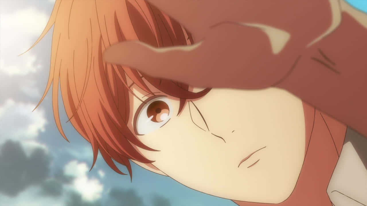 Mafuyu Sato, orange hair, cloudy sky, HD Desktop Wallpaper