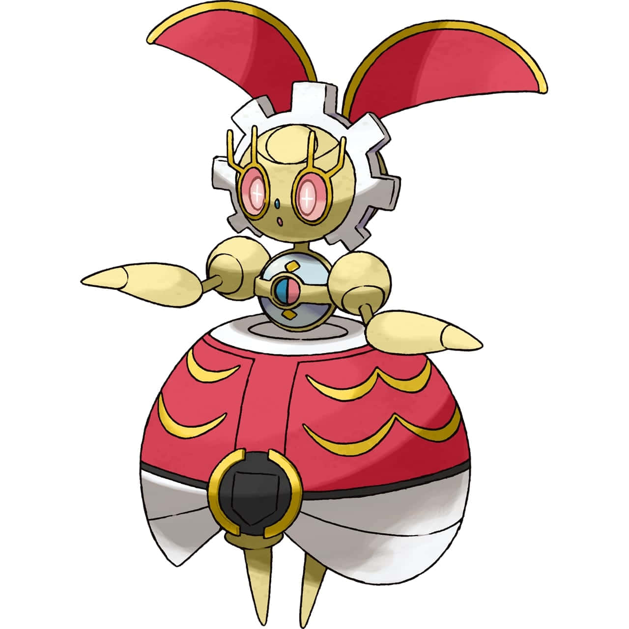 Magearna, red wings, red and gold outfit, HD Desktop Wallpaper