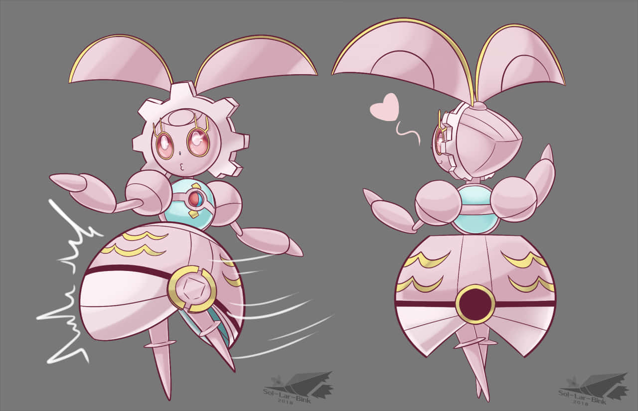 Magearna, pink, mechanical bunny, HD Desktop Wallpaper