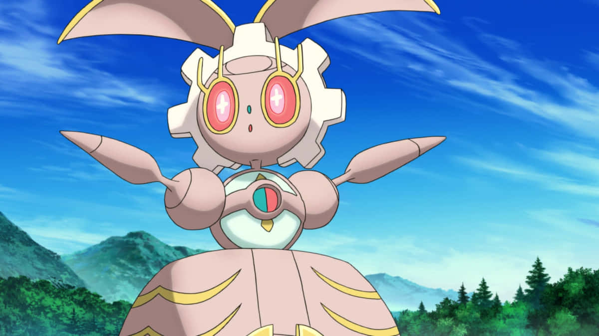 Pink Magearna, outdoors, blue sky, SD Desktop Wallpaper