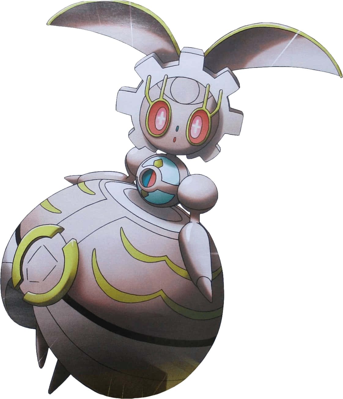 Magearna, gear-shaped ears, glowing red eyes, HD Phone Wallpaper
