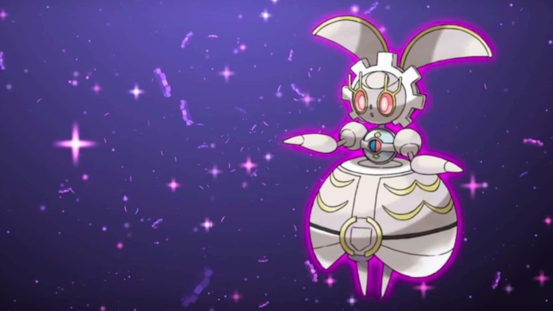Magearna, purple light, silver and gold, Full HD Desktop Wallpaper