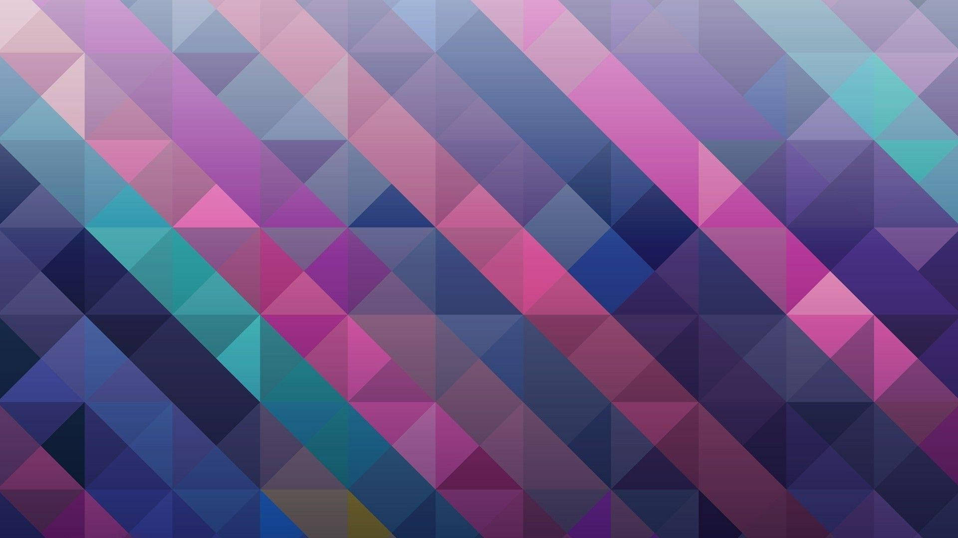 magenta triangle mosaic, diagonal triangles, purple pink, Full HD Desktop Wallpaper