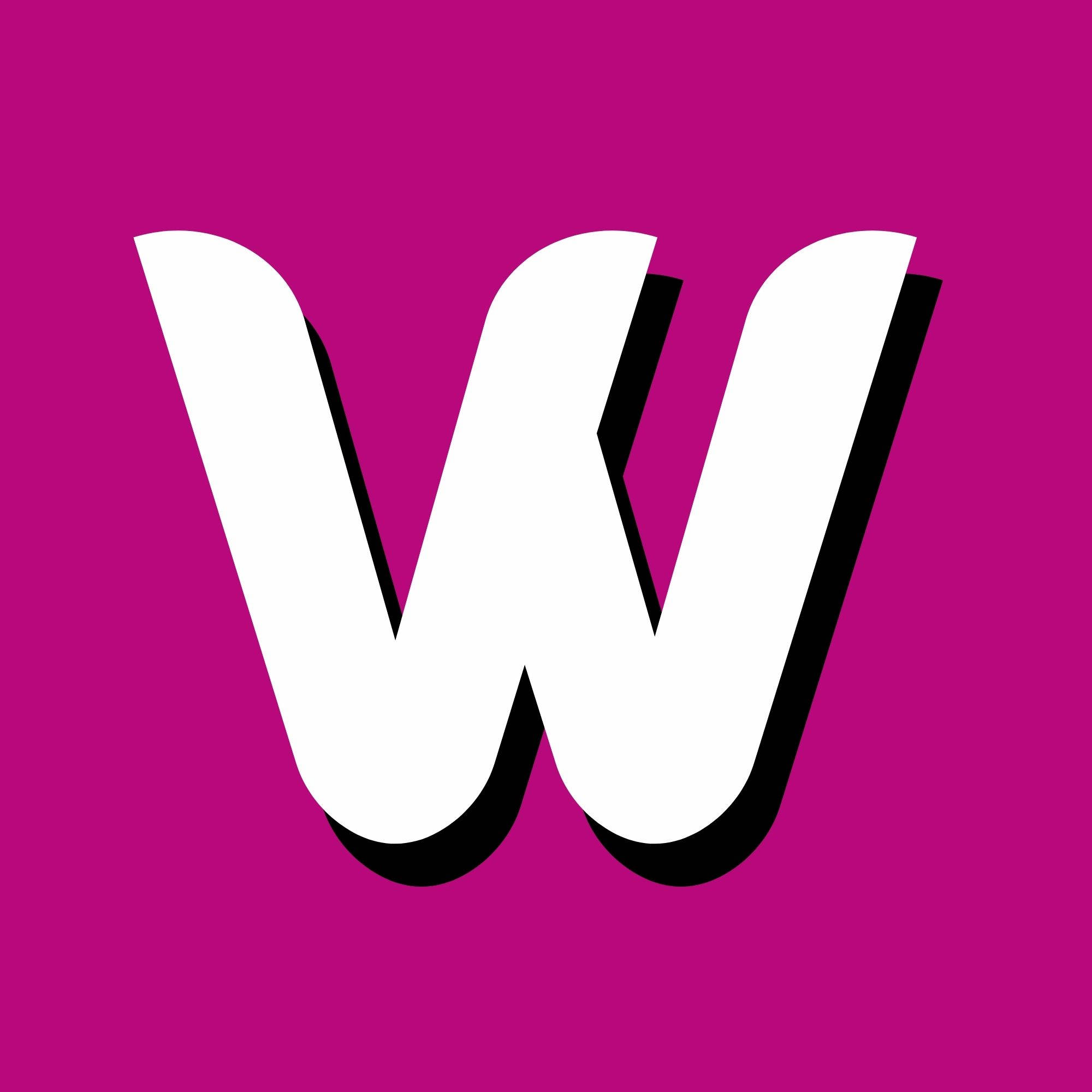 letter W, vibrant magenta background, bold white, Full HD Desktop Wallpaper