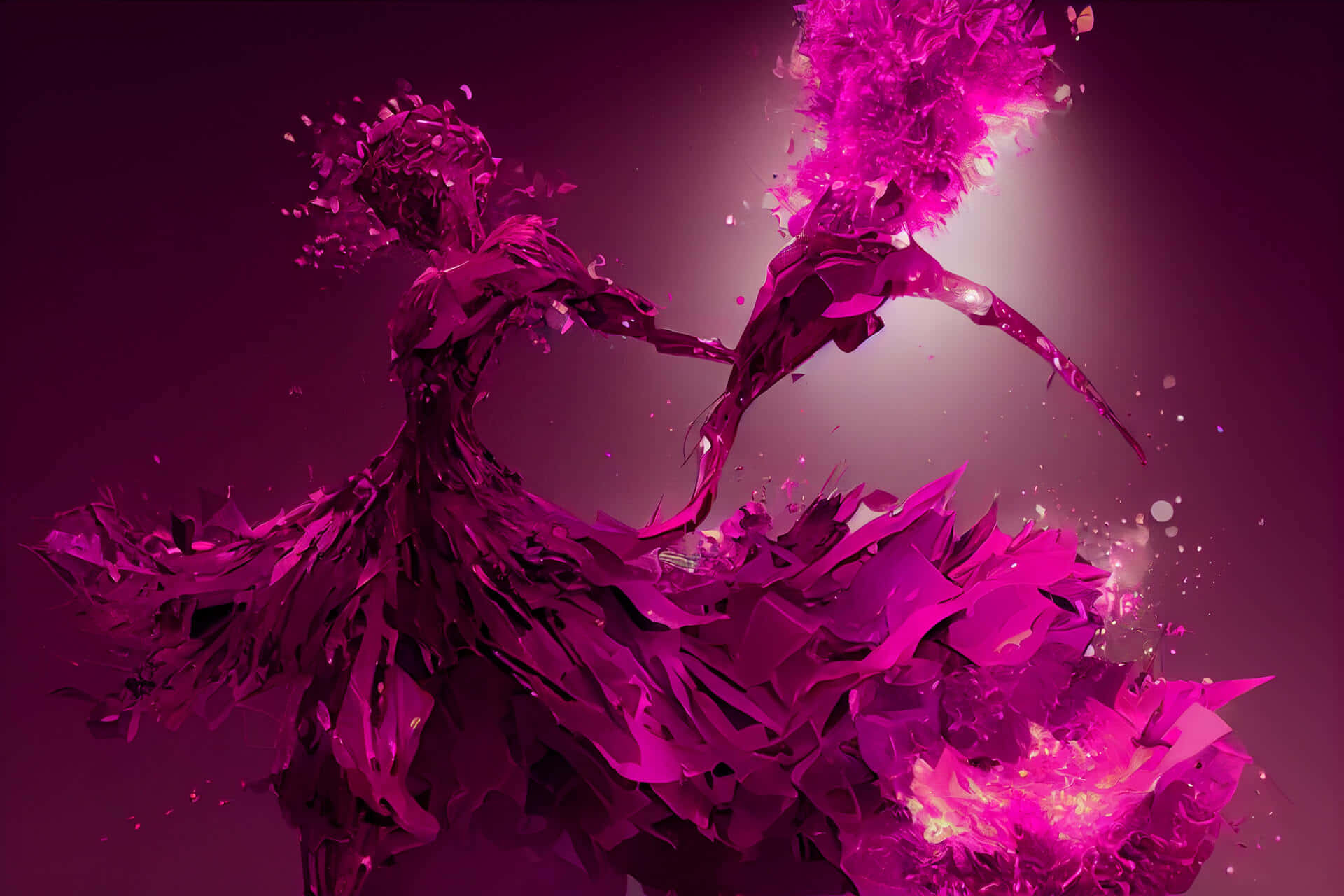 magenta, crystalline pink, flowing gown, Full HD Desktop Wallpaper
