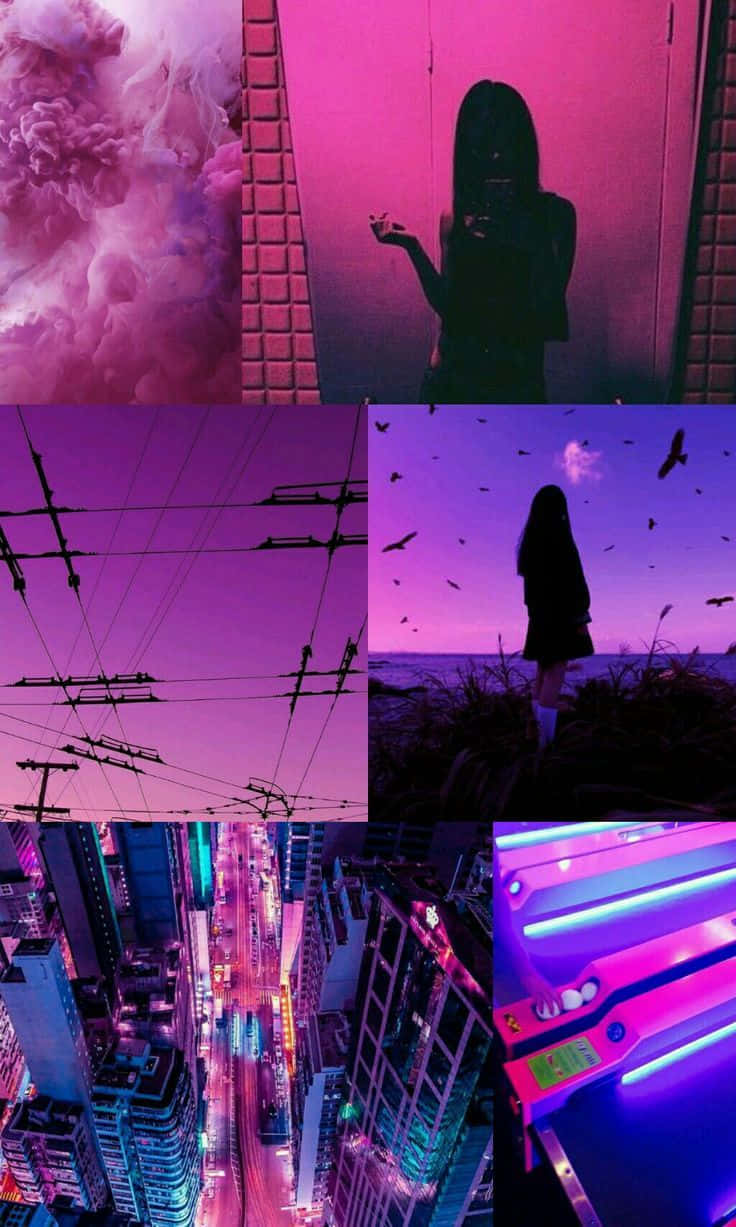 Magenta Aesthetic, purple neon, pink neon, SD Phone Wallpaper