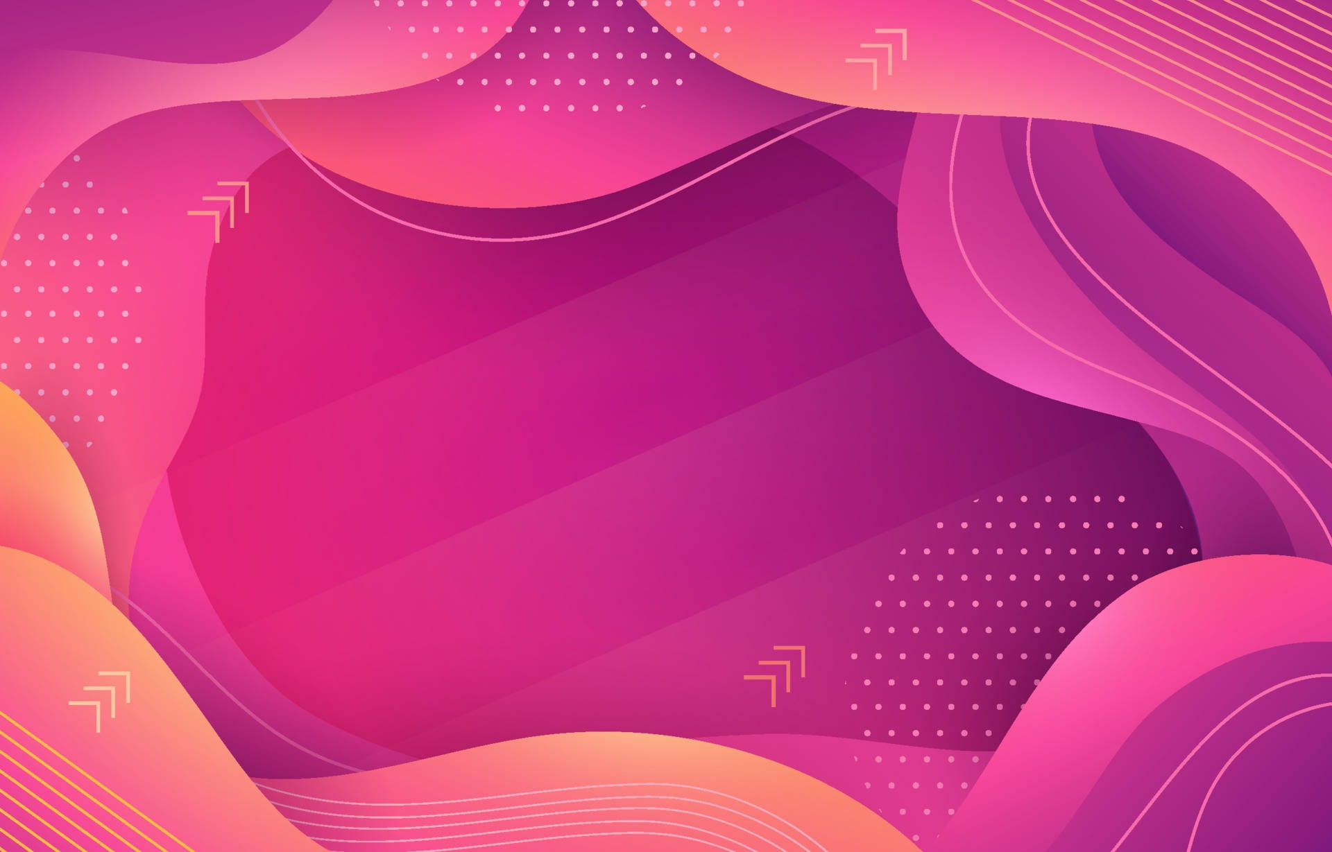 magenta, abstract waves, gradient pink and orange, Full HD Desktop Wallpaper