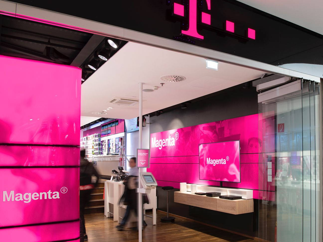 Magenta, vibrant pink, branded store entrance, HD Desktop Wallpaper