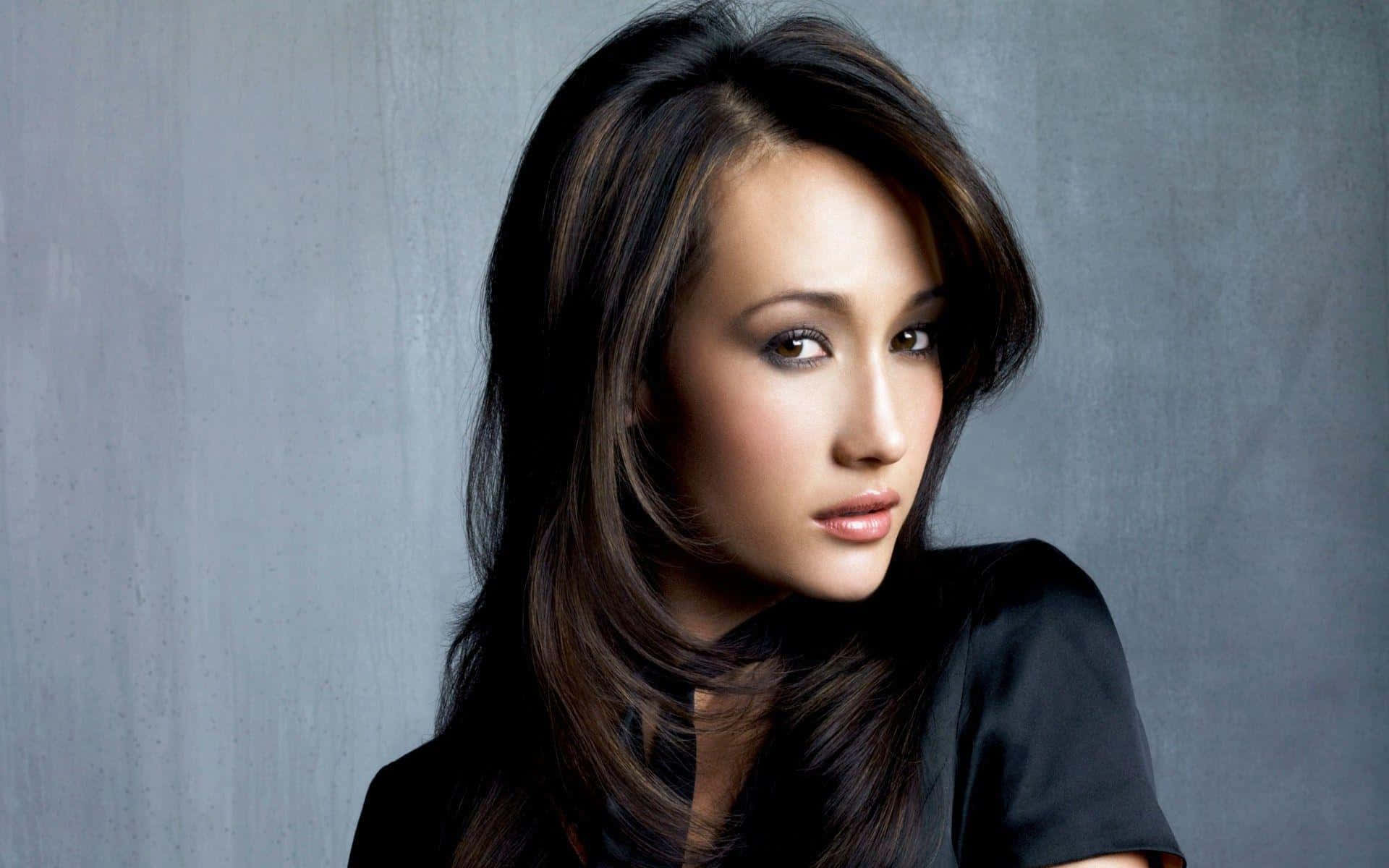 Maggie Q, black top, long dark hair, Full HD Desktop Wallpaper