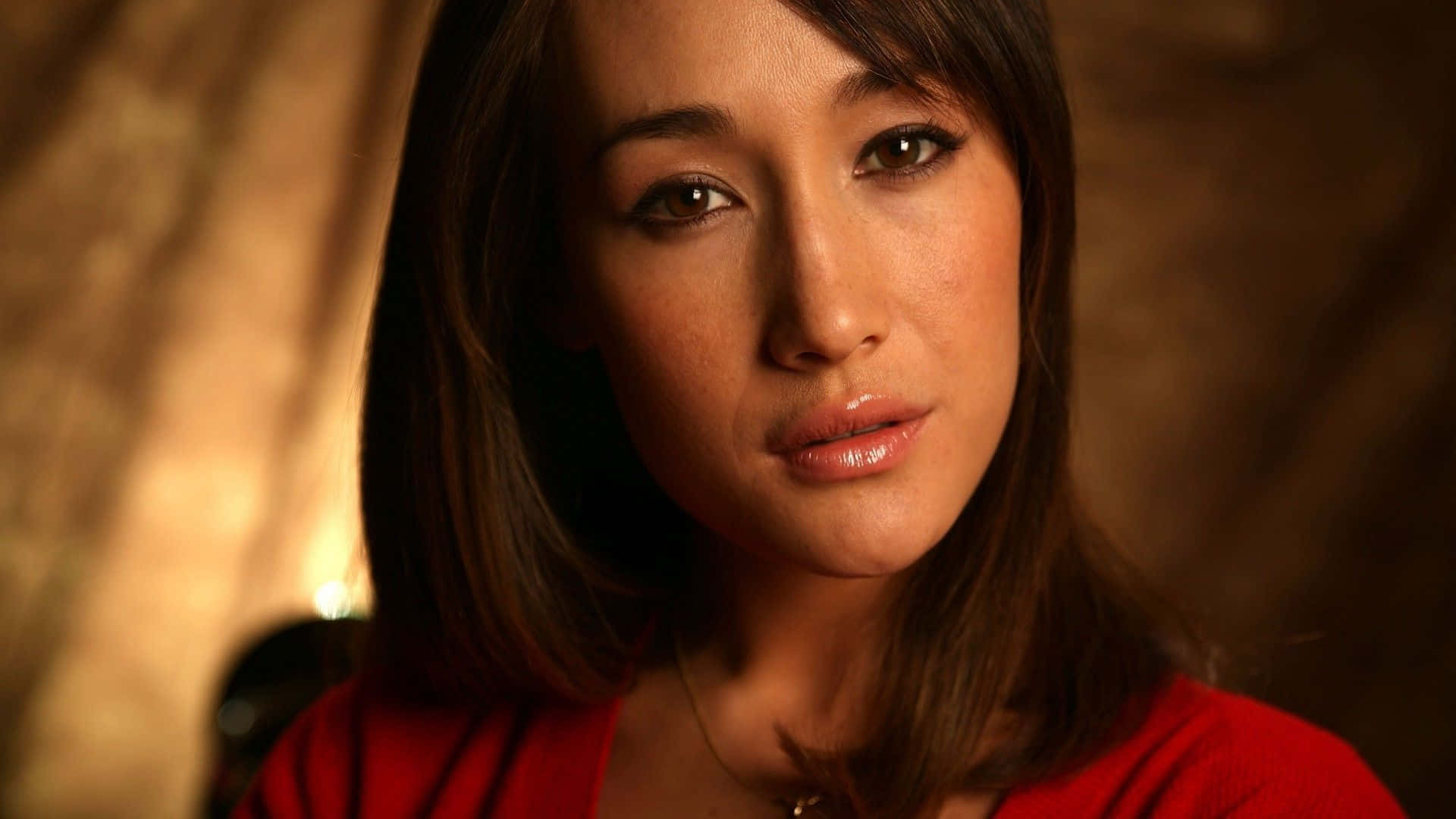 Maggie Q, monochrome dress, dark hair, Full HD Desktop Wallpaper