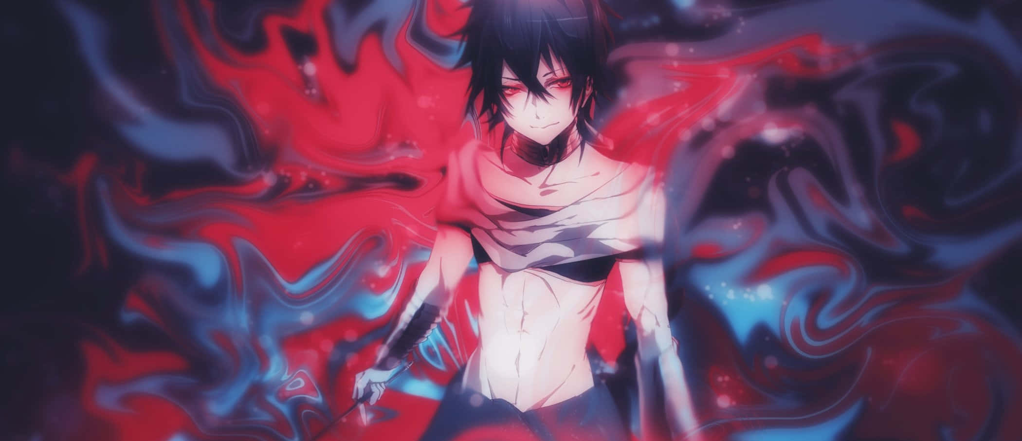 Magi Judar, black hair, red eyes, Full HD Desktop Wallpaper
