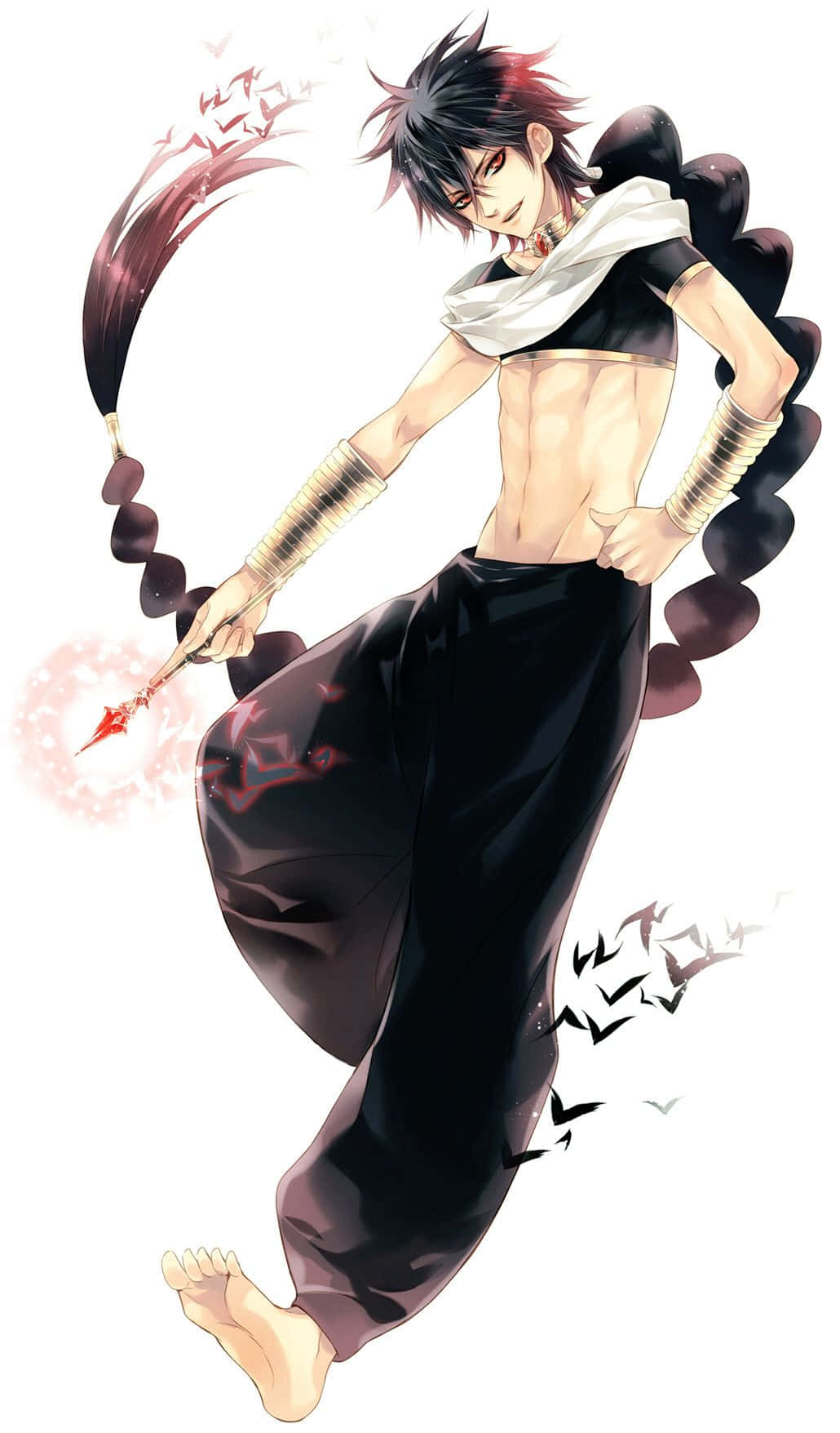 Magi Judar, spiky black hair, red eyes, HD Phone Wallpaper