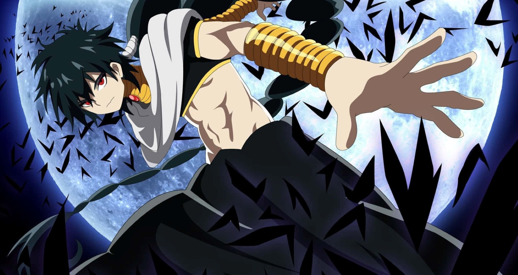 Magi Judar, black hair, red eyes, HD Desktop Wallpaper
