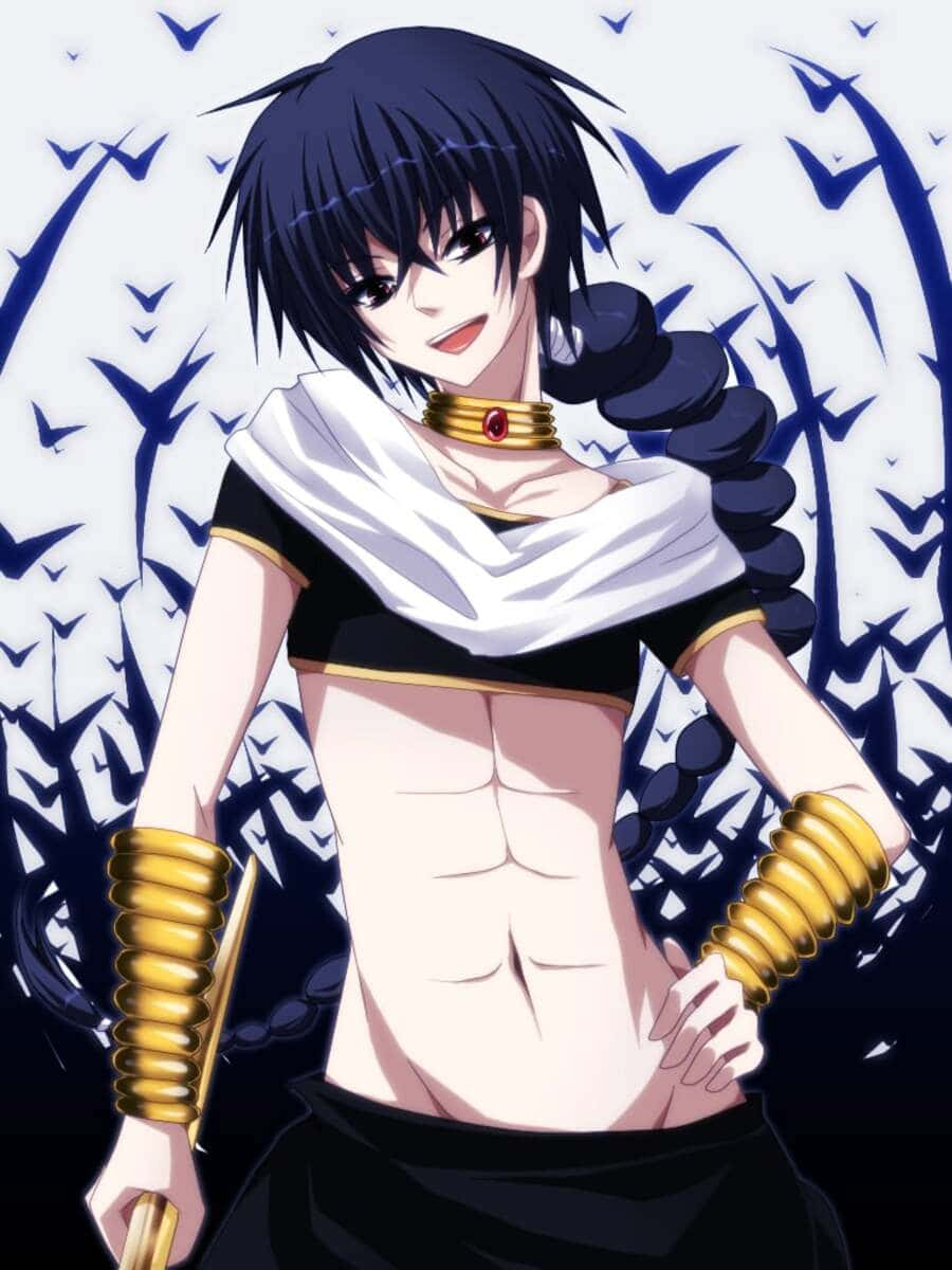 Magi Judar, black hair, gold accessories, SD Phone Wallpaper