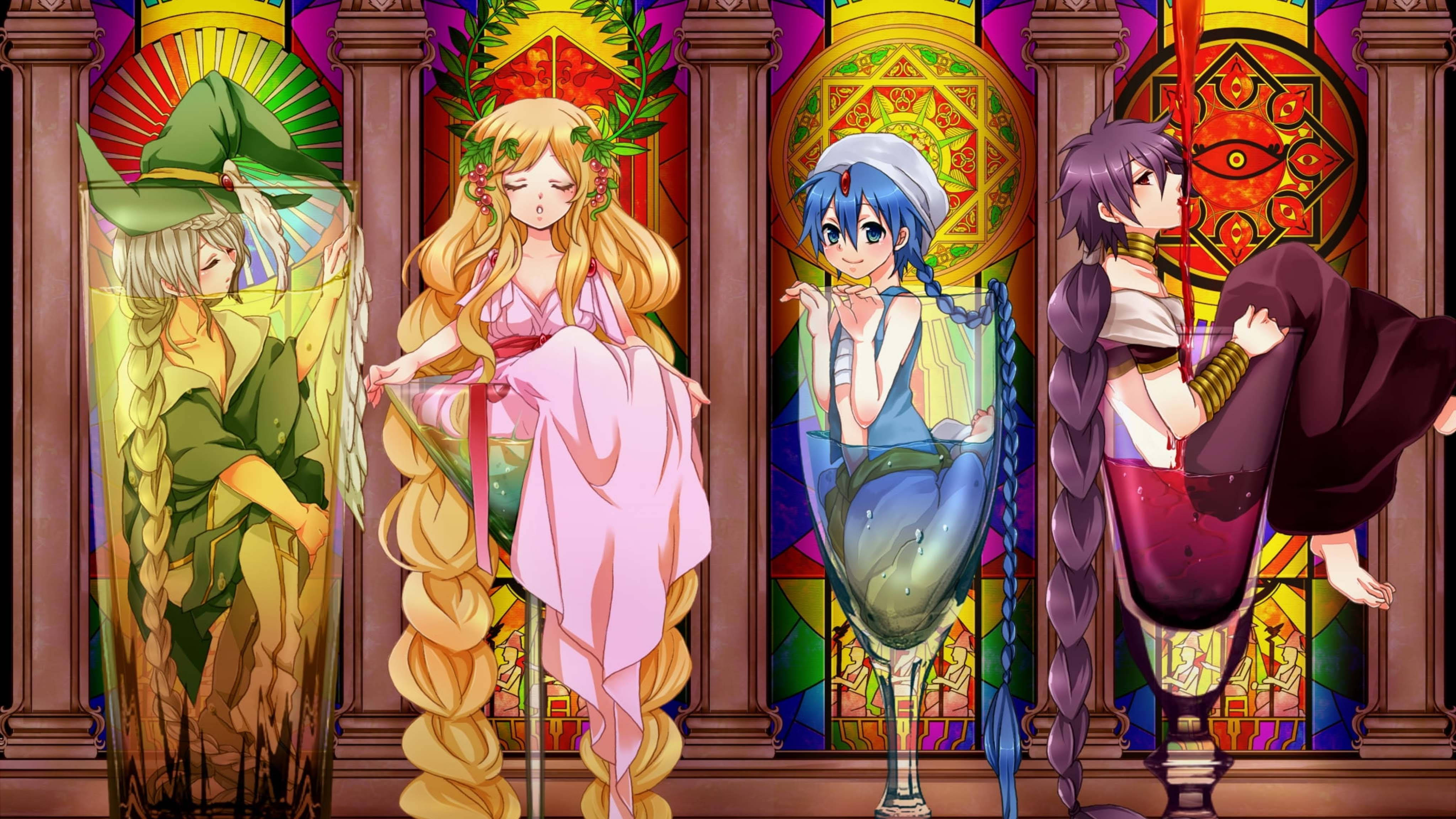 Magi The Kingdom Of Magic, goblet, stained glass goblets, 4K Desktop Wallpaper