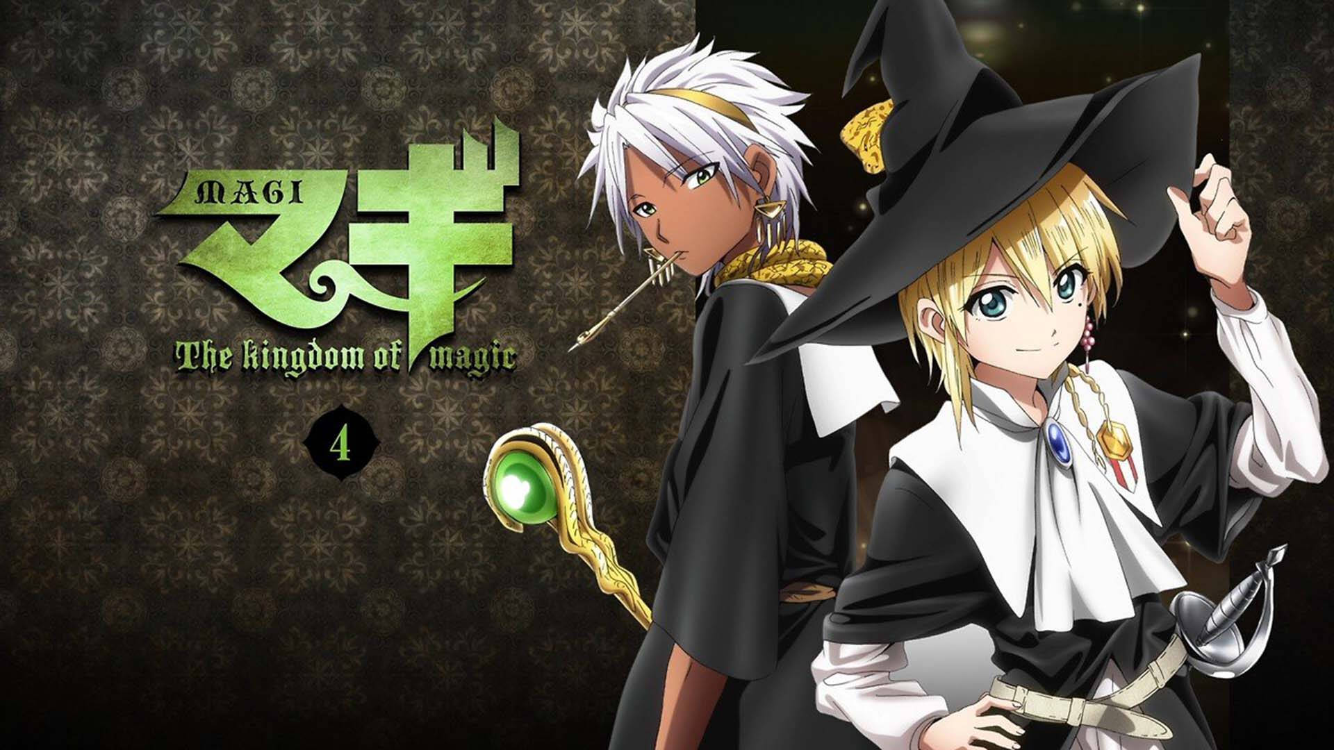 Magi The Kingdom Of Magic, black and white robes, glowing green magic staff, Full HD Desktop Wallpaper