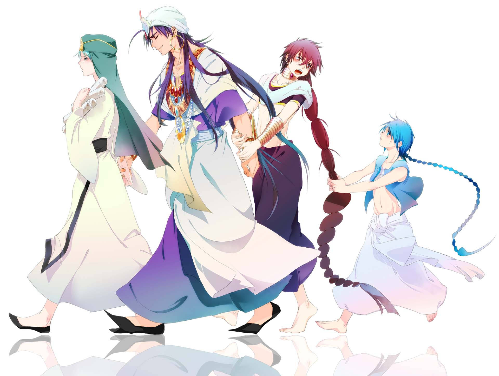 Magi The Kingdom Of Magic, anime characters, flowing robes, Full HD Desktop Wallpaper