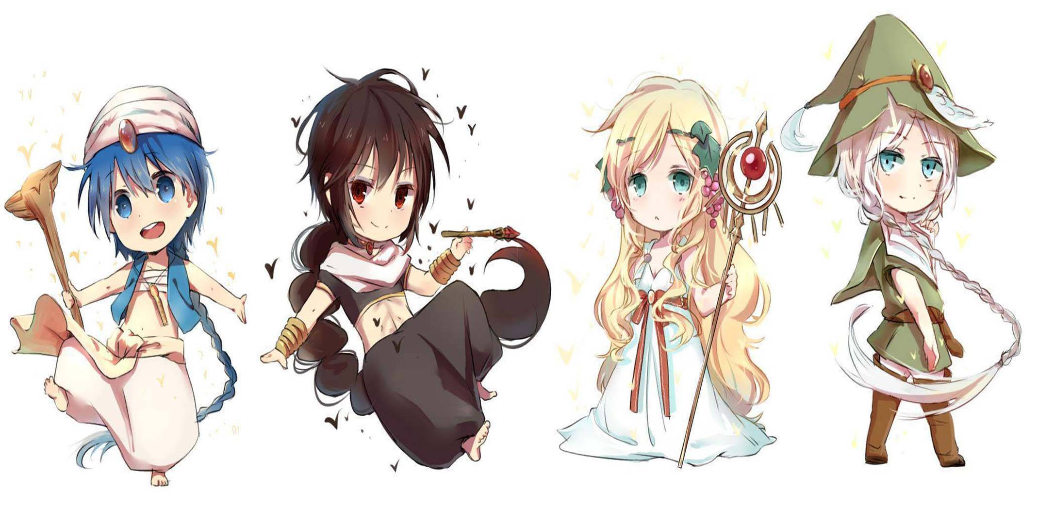 Magi The Kingdom Of Magic, chibi, anime characters, Full HD Desktop Wallpaper