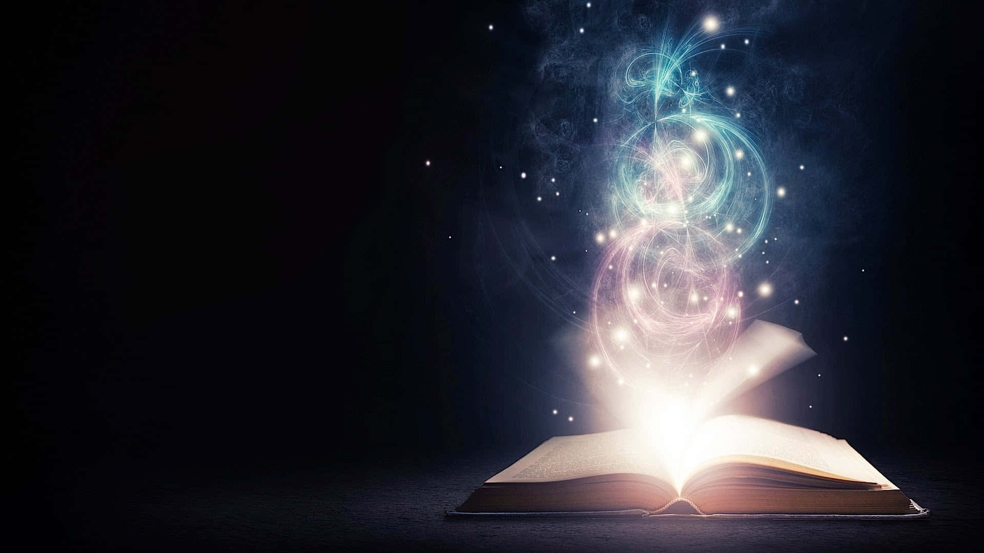 Magic The Gathering, open book, glowing cosmic swirls, Full HD Desktop Wallpaper