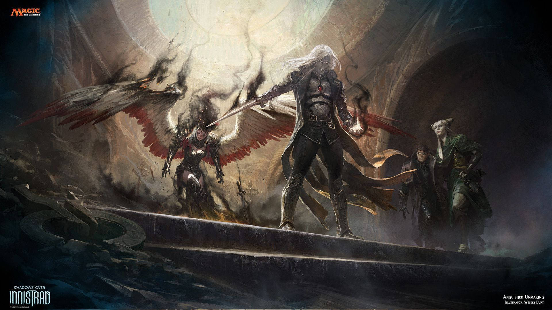 Magic The Gathering, anguished unmaking, winged warrior, Full HD Desktop Wallpaper