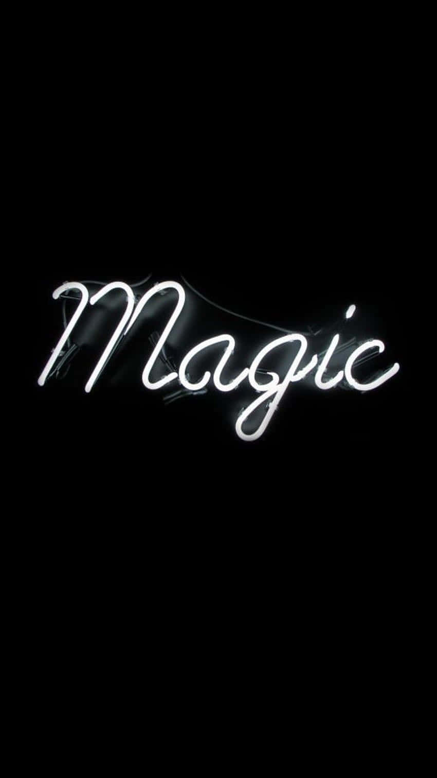 white neon, Magic, cursive, HD Phone Wallpaper