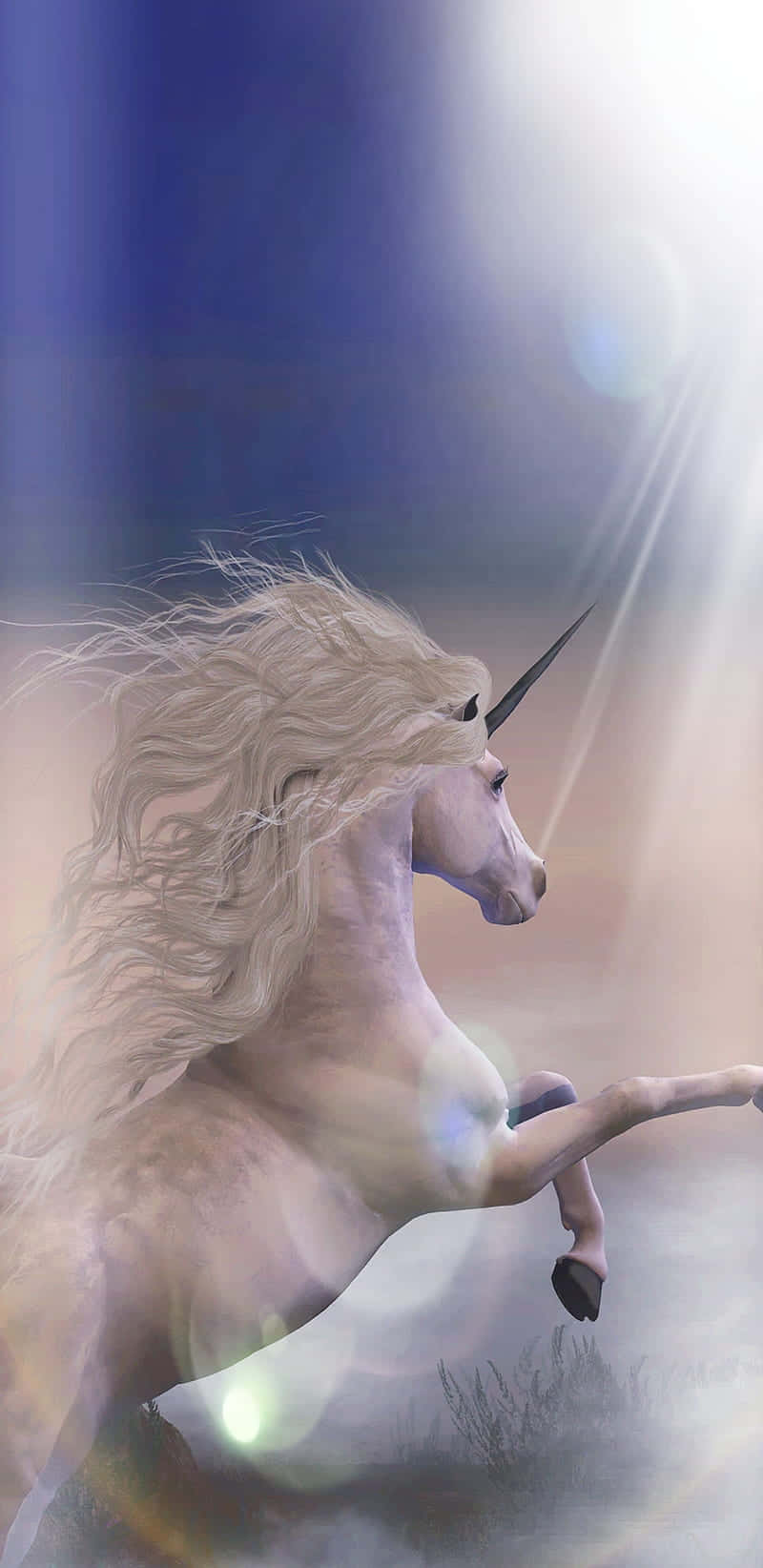 Magical Unicorn, white unicorn, flowing mane, HD Phone Wallpaper