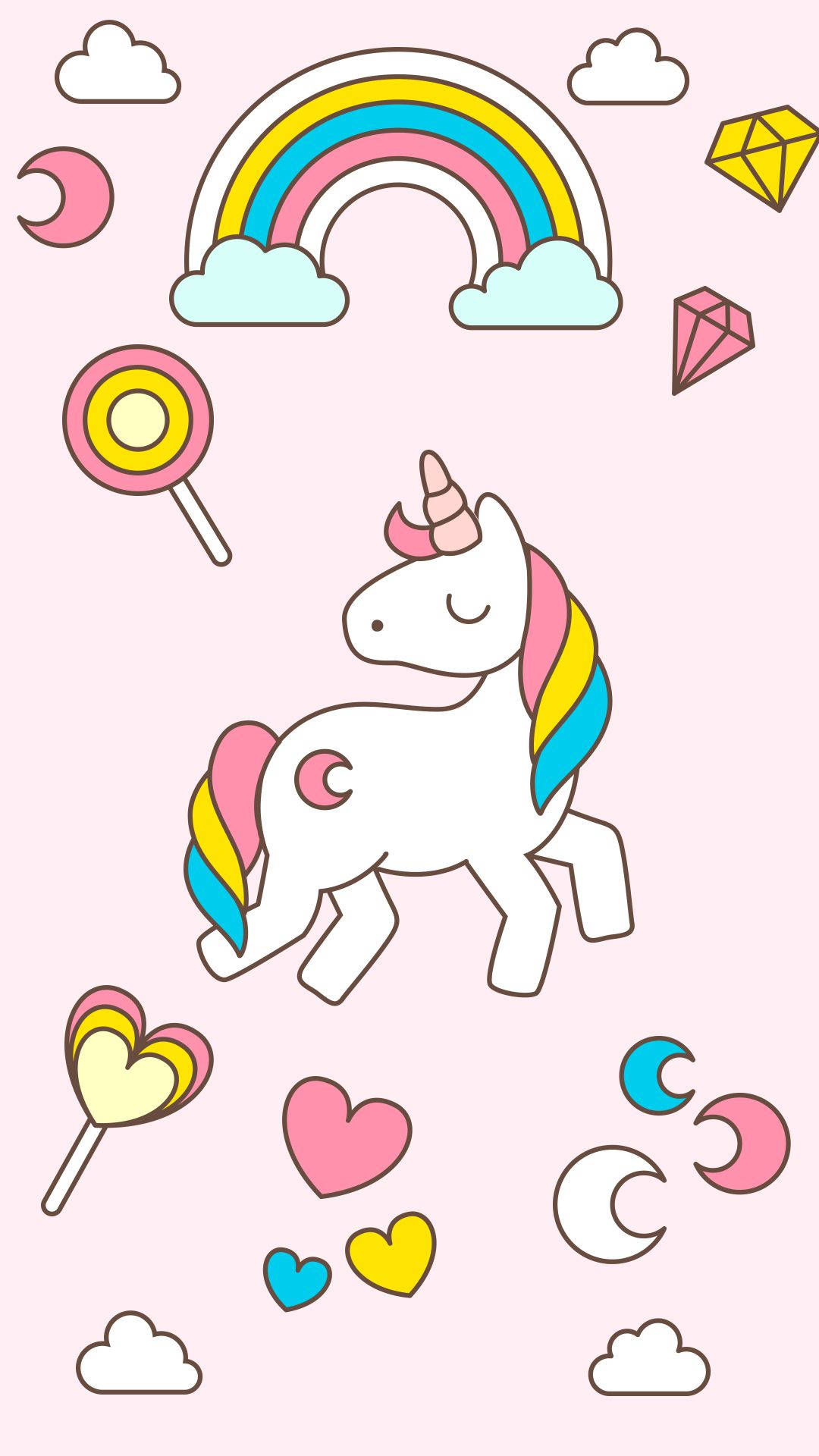 unicorn, rainbow mane, rainbow tail, Full HD Phone Wallpaper