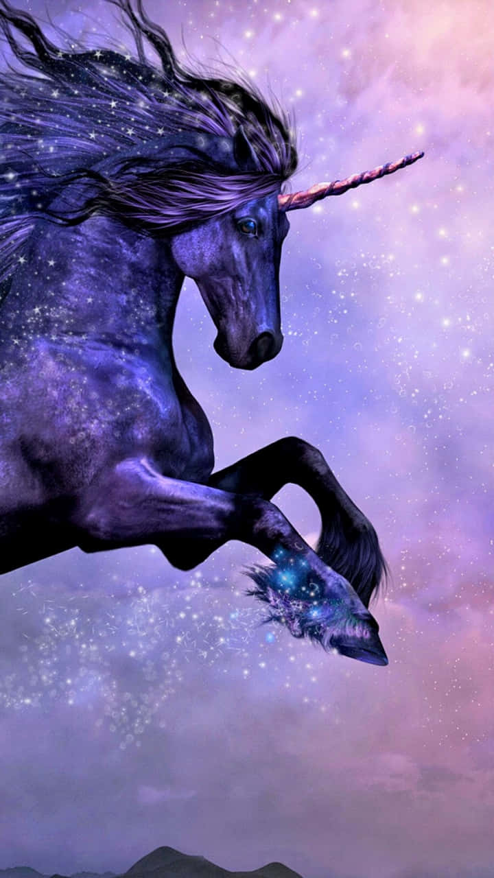 mystical galaxy unicorn, dark purple, starry mane, HD Phone Wallpaper