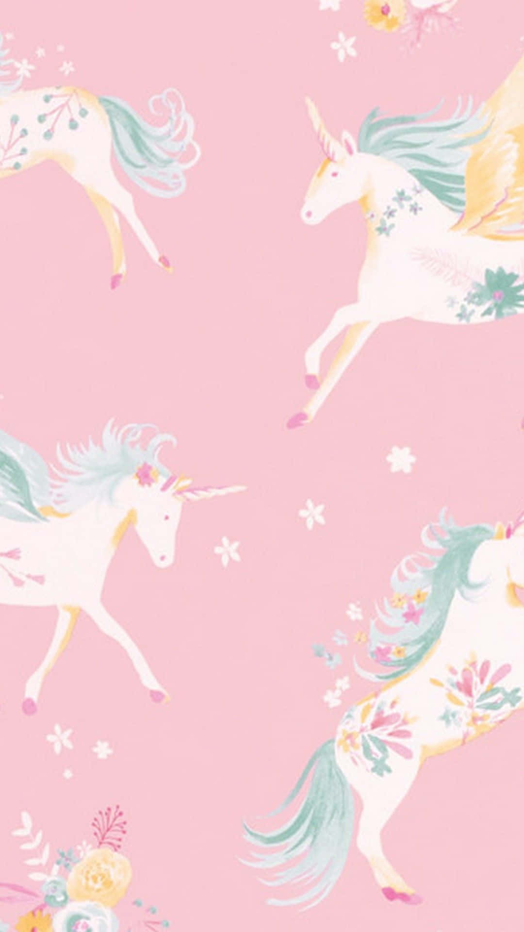 Unicorn Aesthetics, whimsical unicorns, floral patterns, Full HD Phone Wallpaper