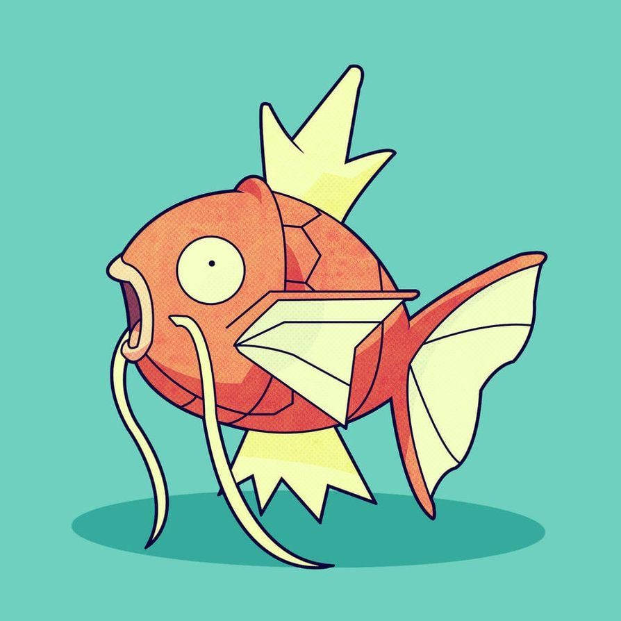 Magikarp, orange fish, yellow fins, SD Desktop Wallpaper