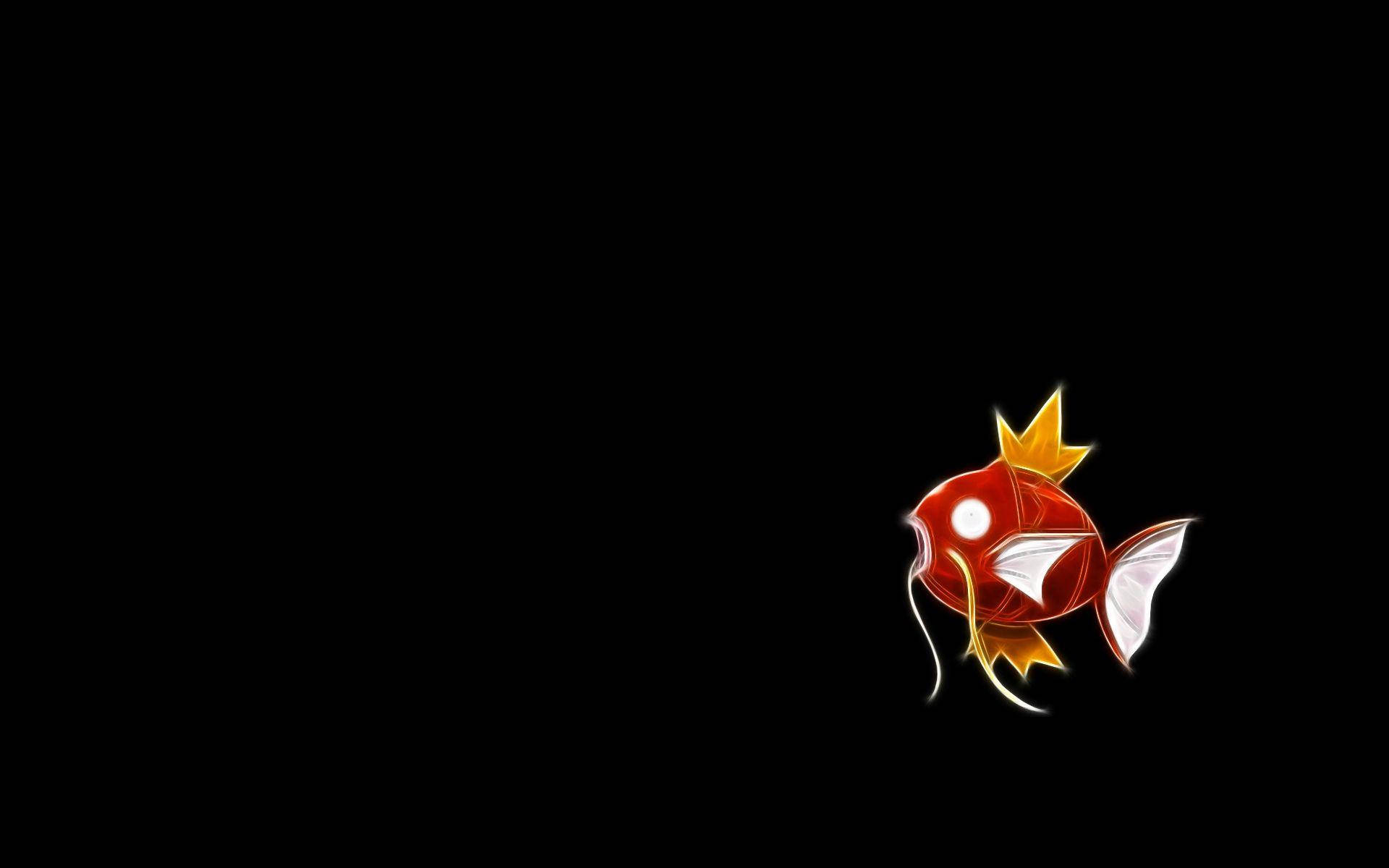 Magikarp, glowing red fish, golden crown, Full HD Desktop Wallpaper