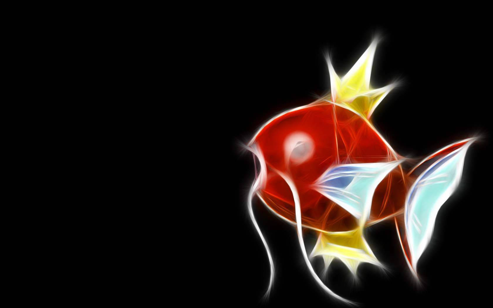 Magikarp, glowing red fish, yellow crown, HD Desktop Wallpaper