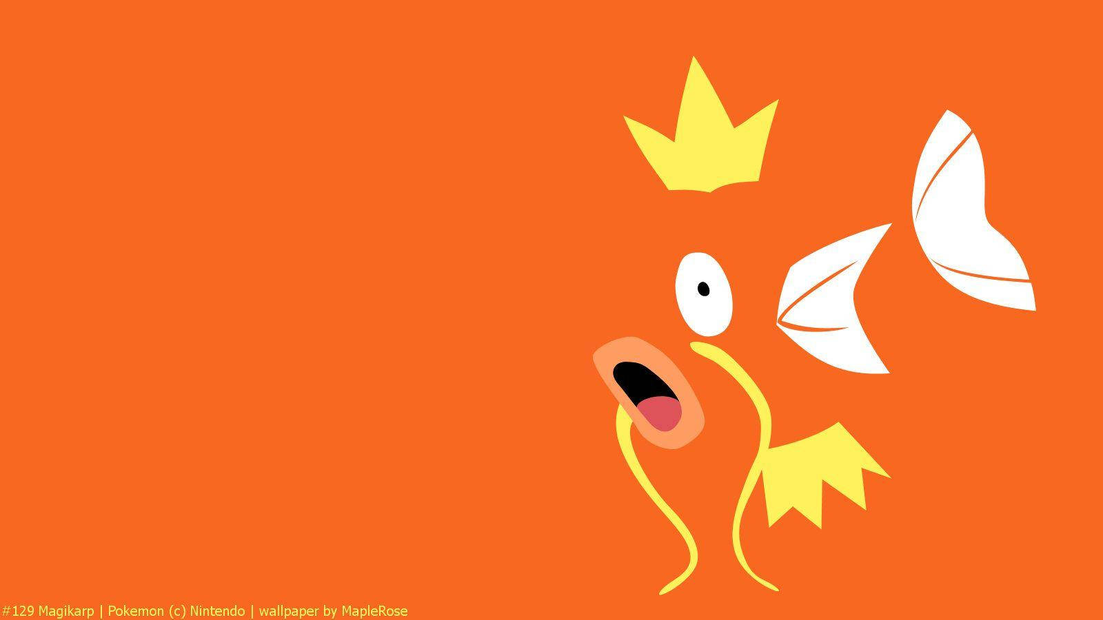 Magikarp, orange, yellow crown, HD Desktop Wallpaper