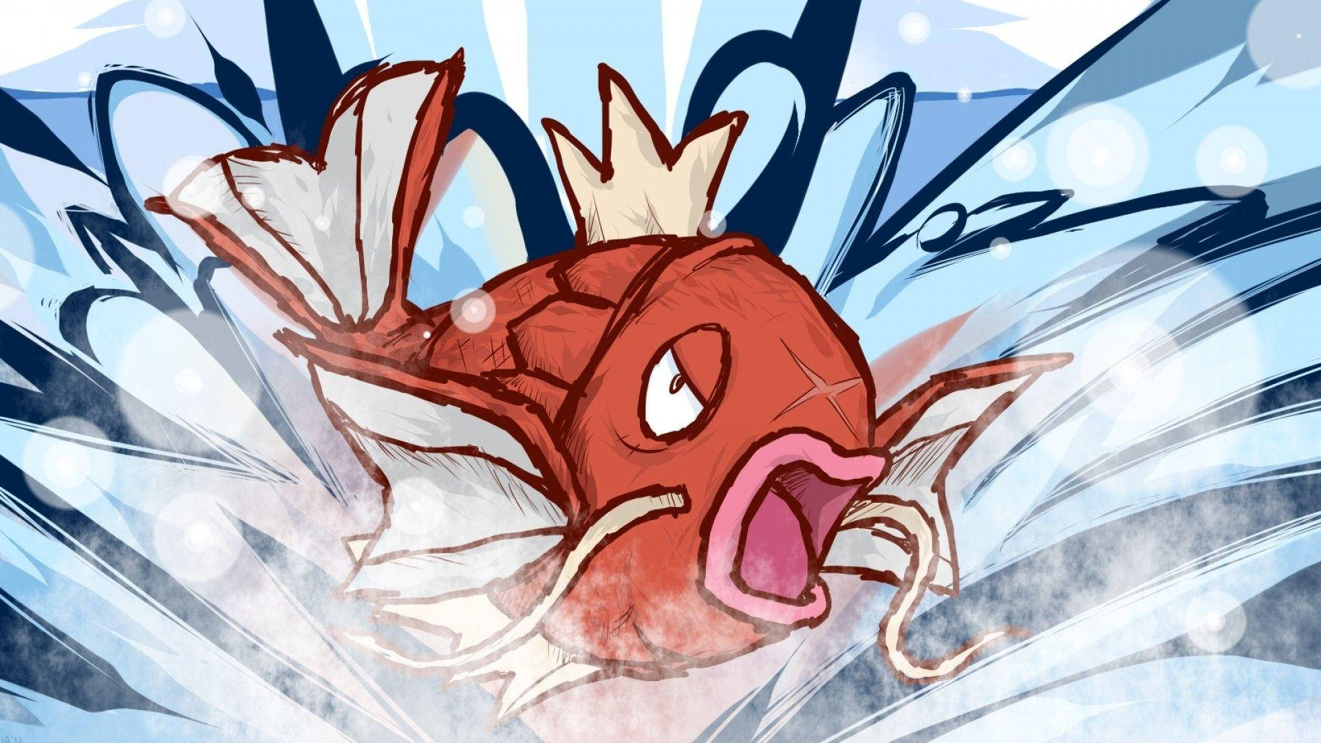 Magikarp, red fish, white fins, Full HD Desktop Wallpaper