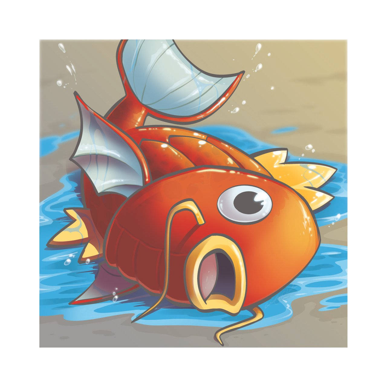 Magikarp, orange fish, wide eyes, HD Desktop Wallpaper