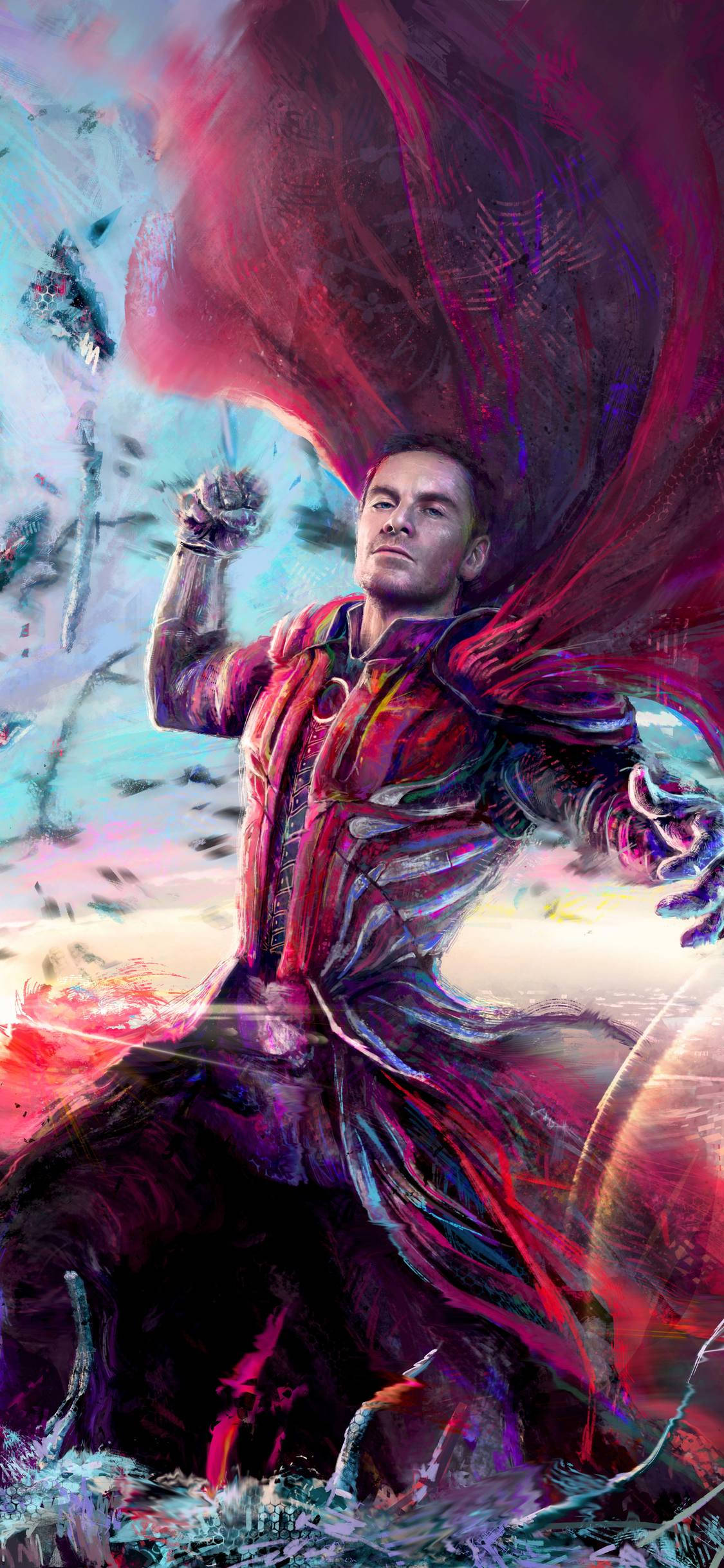 Magneto, red jacket, glowing weapon, Full HD Phone Wallpaper